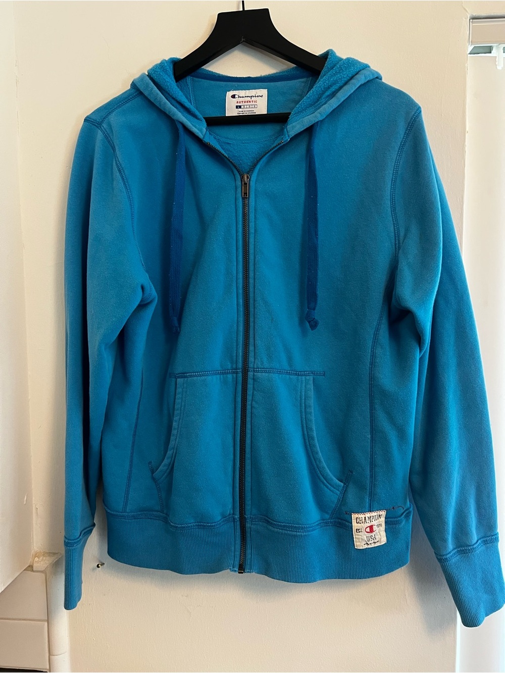 Champion Vintage Blue Hoodie L